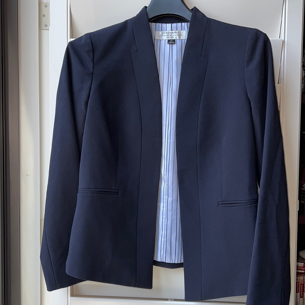 Tahari Arthur S Levine Women’s Dark Navy Dress Blazer Jacket